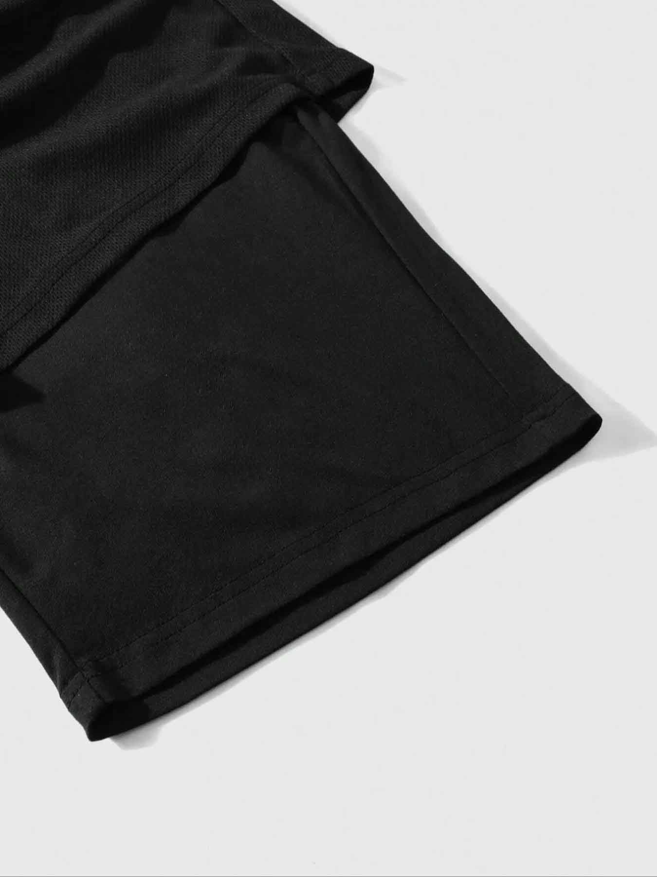 Two-Piece Set Men's Hooded Graphic Tank Top & Shorts Set, Regular Fit Casual Sleeveless Top & Shorts, Men's Clothing Set for Summer