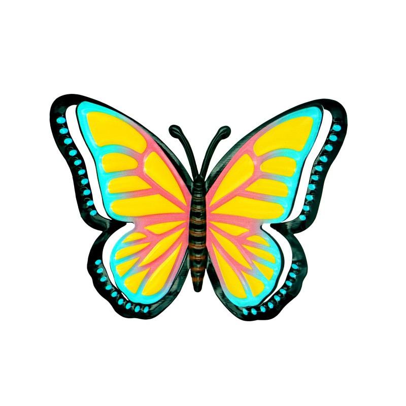 4-Pack 3D Iron Butterfly Wall Decor, Creative Painted Metal Art for Garden Outdoor Hanging, Unique Craftsmanship for Home Decoration