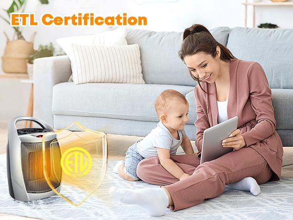 Space Heater,1500W/750W ETL Certified Ceramic Small Heater with Thermostat,Electric Portable Heater Fan for Home Dorm Office Desktop and kitchen,SILVER Space Heater,1500W/750W ETL Certified Ceramic Small Heater with Thermostat,Electric Portable Heater Fan for Home Dorm Office Desktop and kitchen,SILVER