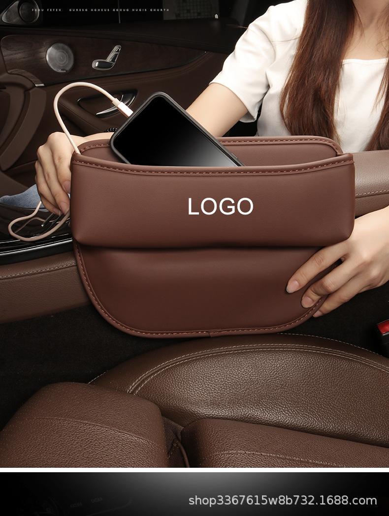 Car Seat Side Storage Box Car Interior Organizer Tray with Non Slip Mat for Phone Wallet Small Items Car Accessories for Auto Vehicles