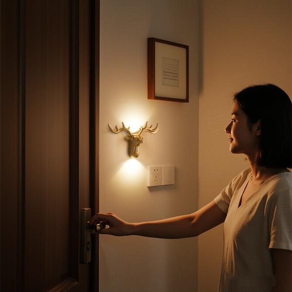 Smart LED Deer Step Light With Touch Dimming & Motion Sensor, Wireless Magnetic Wall Lamp, 1200mAh USB Rechargeable Night Light, Suitable For Stairs, Corridor, Bathroom, Bedrooms, Cabinets, Living Room, Bar Cabinet