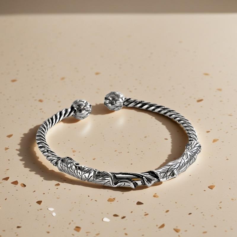 Solid Silver s925 Bangle Sterling Silver bangle Men's open bangle can be freely adjusted size send boyfriend send Dad birthday holiday gift Silver weight 27g / 0.95oz