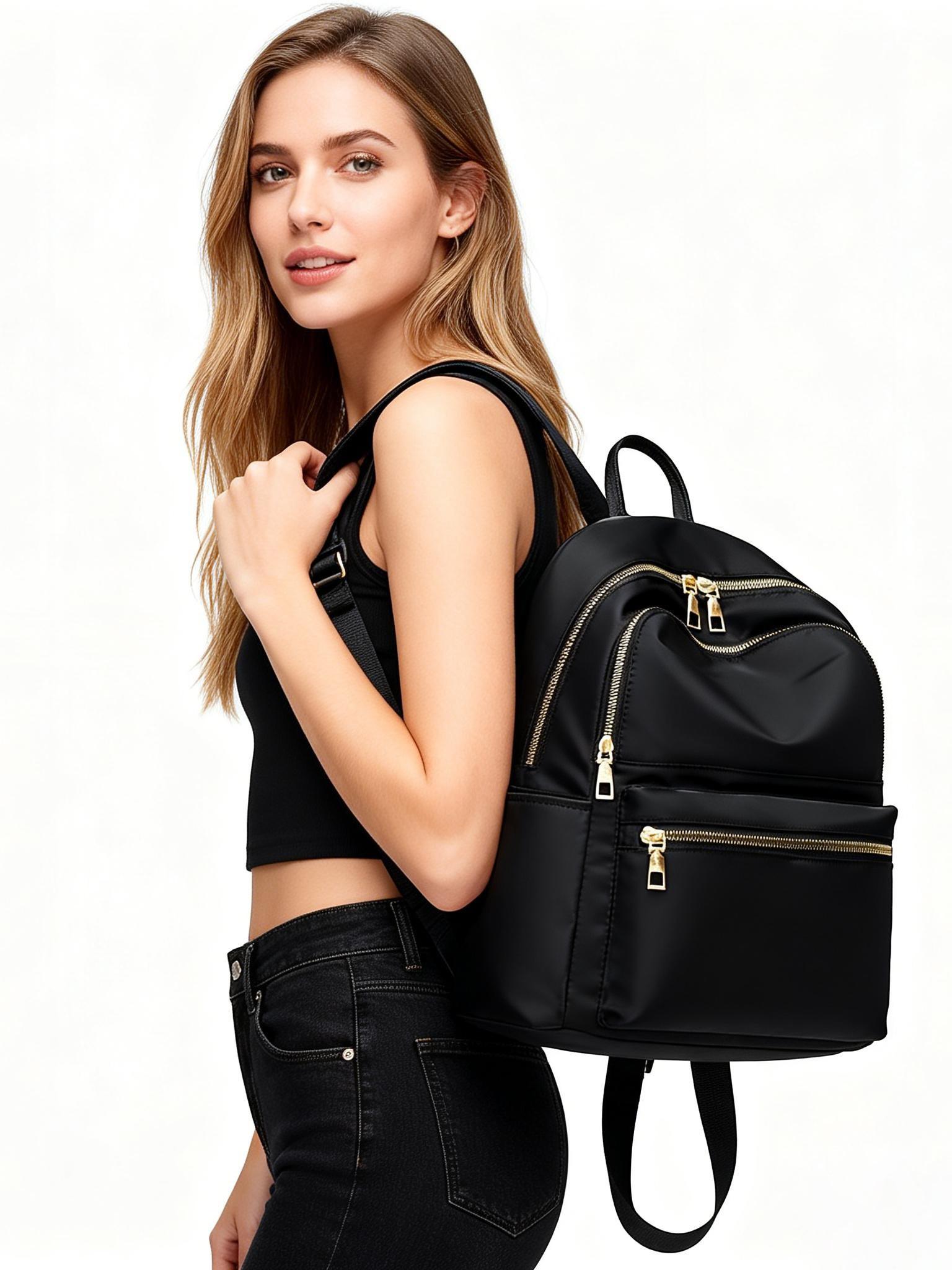 Trendy and versatile backpack, casual and fashionable backpack, textured solid color Lightweight Durable Backpack, suitable for students to use in class, commuting and other scenarios.