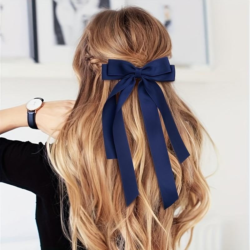 Bow Hair Clip for Women, Large Satin Ribbon Accessory for Everyday Wear, Parties, and Watch Parties, Watch Party