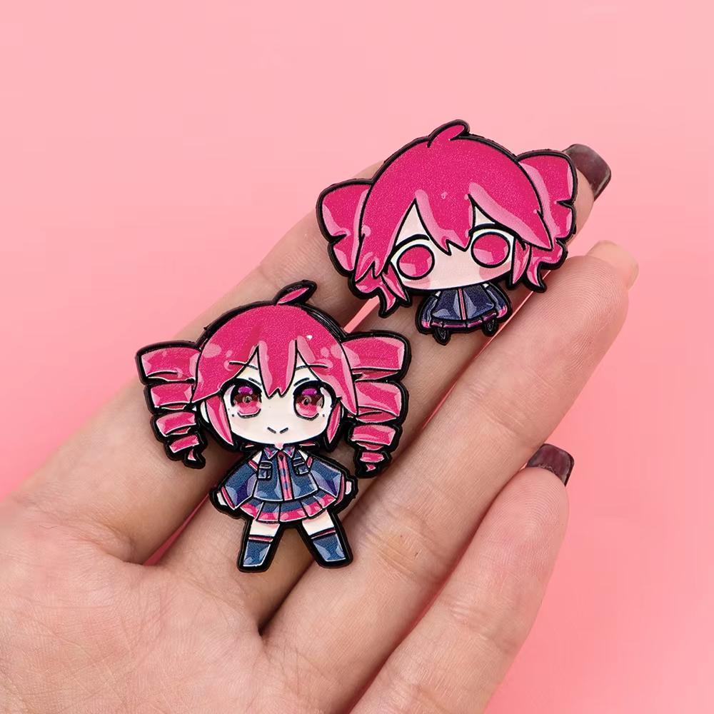 Cartoon Anime Kasane Teto Enamel Pin Cartoon Characters Brooch Manga Badges for Backpack Clothes Lapel Decorative Gifts