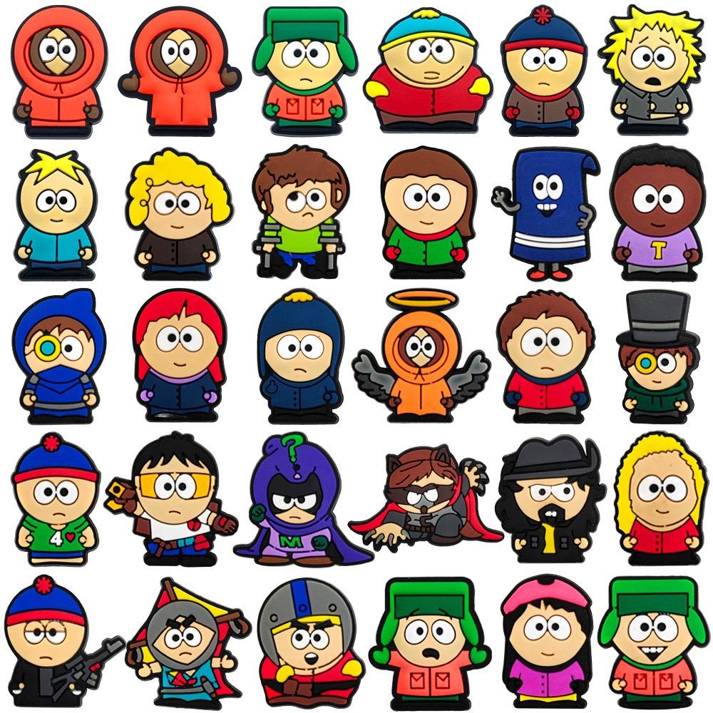 30pcs Cartoon Shoe Charms For Bubble Slides Clogs Sandals,PVC Shoe Decorations Accessories Buckle For Christmas Birthday Gifts