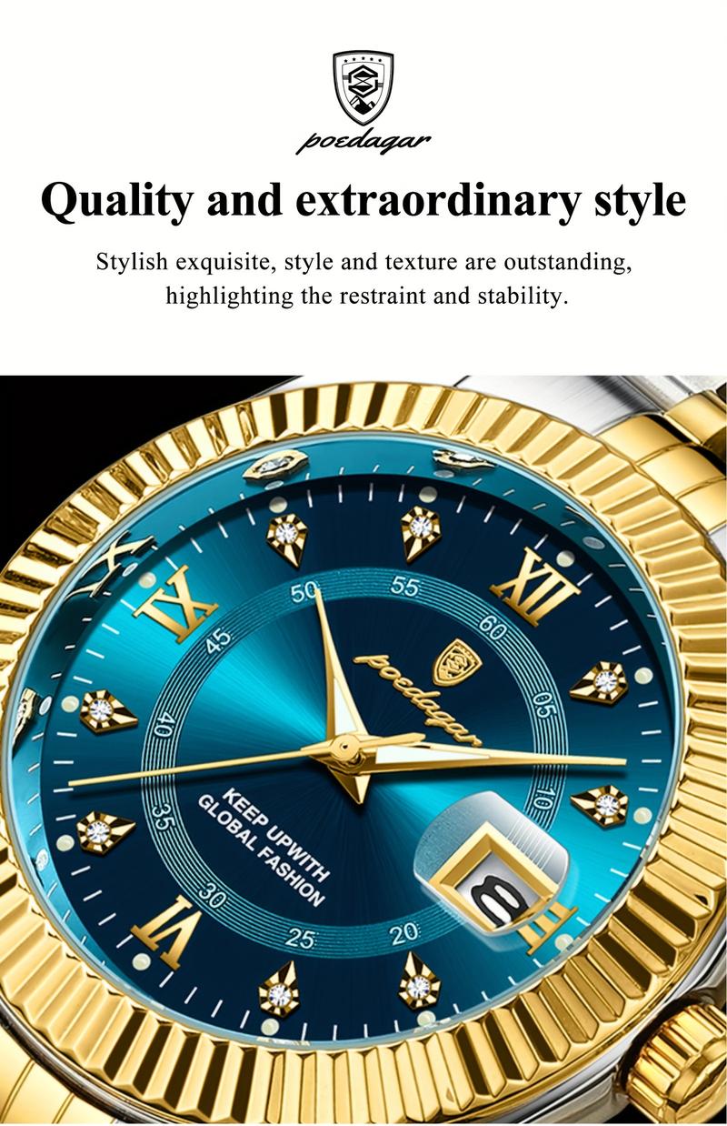 Men's Round Dial Quartz Watch, Business Fashion Watches for Party, Daily Clothing Decor, Trendy All-match & Exquisite Watch for Birthday Gift with Box