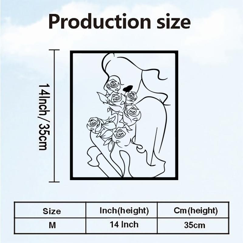 1pc Charming Floral Bunny Metal Wall Art, Charming Floral Bunny Statue Mural, Perfect for Living Room, Garden, Zoo Corner Decor, Christmas Decor, Ideal Gift for Animal Lovers