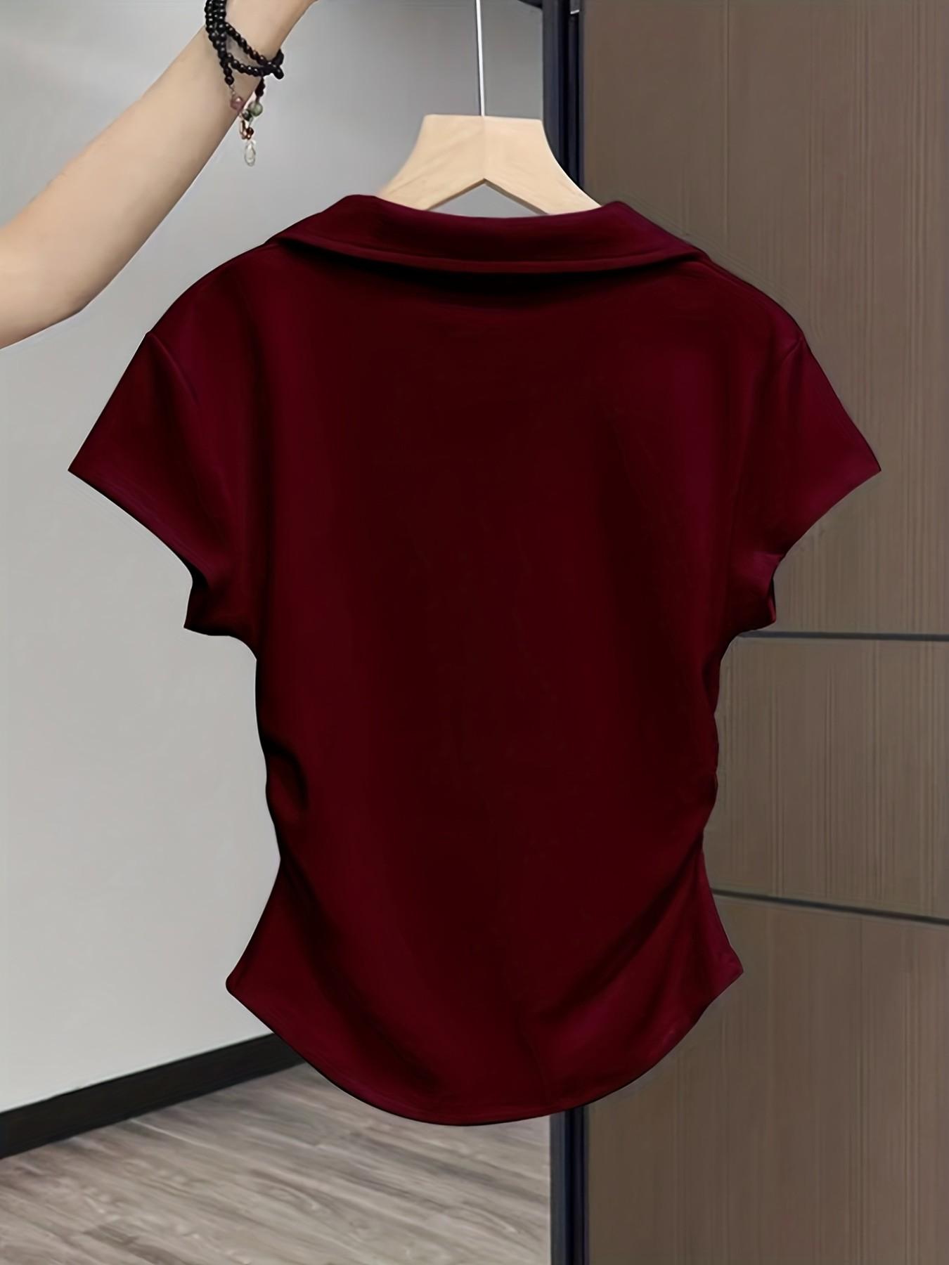 Women's 3 Pack Heart Graphic Polo Shirts, Short Sleeve V Neck Slim Fit Crop Tops, Soft Stretchy Y2K Aesthetic Tees, Casual Going Out Daily Wear for Teens, Juniors & Young Adults Women's 3 Pack Heart Graphic Polo Shirts, Short Sleeve V Neck Slim Fit Crop Tops, Soft Stretchy Y2K Aesthetic Tees, Casual Going Out Daily Wear for Teens, Juniors & Young Adults