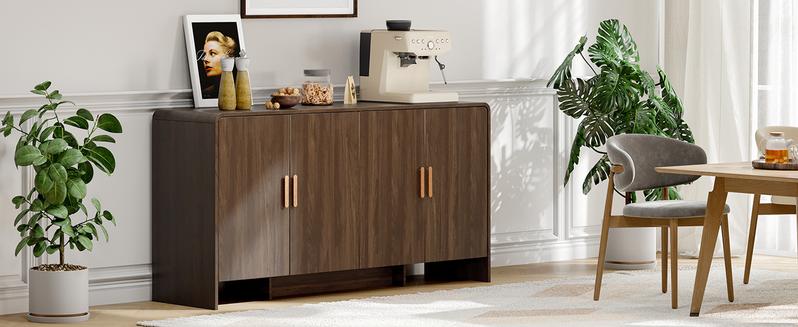 【Valentine's Day gift】ONBRILL Gorgeous 31.5"/60" Buffet Cabinet Sideboard with Storage, Modern INS Coffee Bar Cabinet with Doors, Farmhouse Storage Cabinet with Adjustable Shelves for Living Room Kitchen Hallway,Bedroom Furniture,Christmas Gift