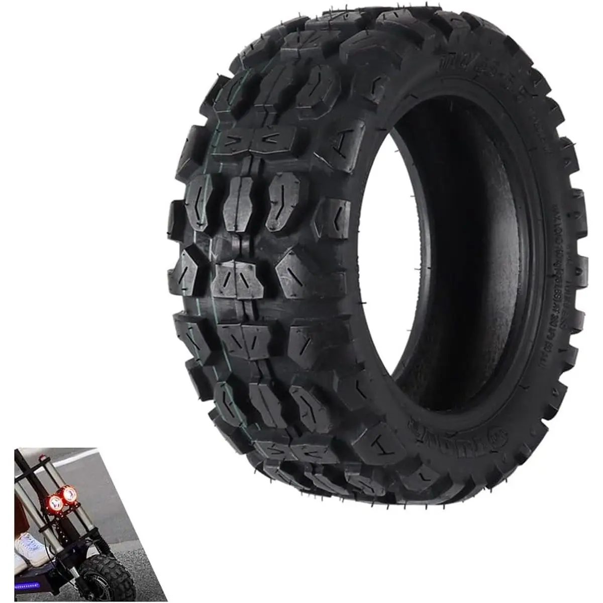 11-In Vacuum Off-Road Electric Scooter Tire (100/65-6.5), Tubeless Rubber Wheel Compatible with Sealup, Dualtron Ultra, Thunder, 0 11x, Speedual Plus