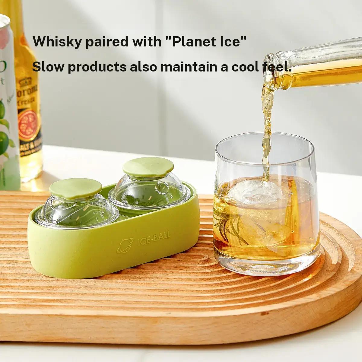 Whiskey Ice Ball Mold, Round Shape Freezer Tray, Silicone Ice Cube Maker, Refrigerator Ice Storage Box, Essential Kitchen Tool