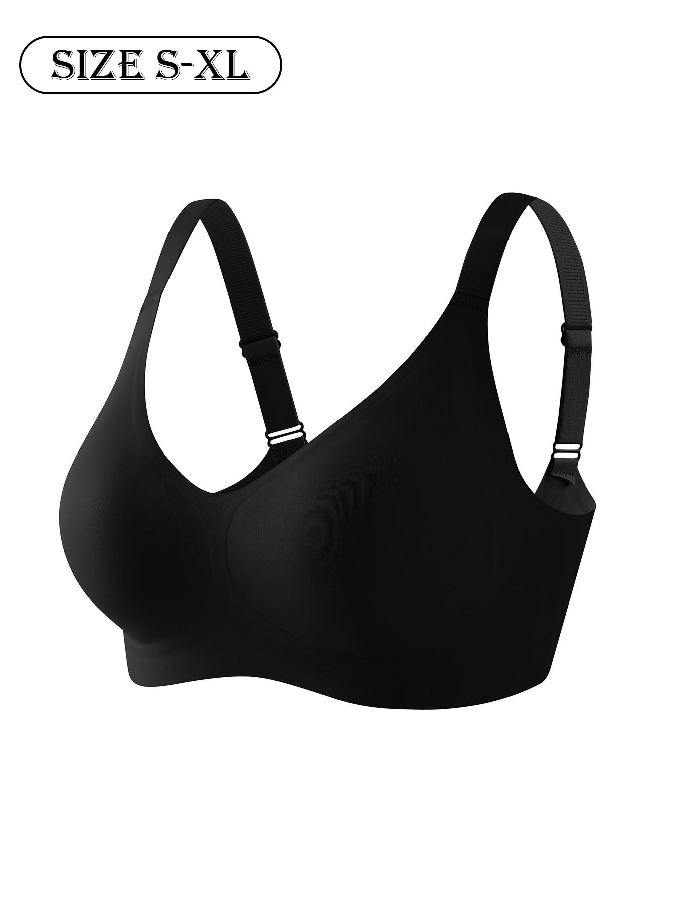 High-Quality Seamless Jelly Bra, Four-Row Three-Buckle, Push-Up Adjustable Sports Bra, Comfortable Breathable Skin-Friendly, Women's Wire-Free Bra
