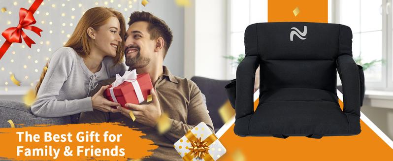 SLSY Thick Stadium Seats for Bleachers with Back Support, Folding Stadium Seats Bleacher Seats with Backs and Cushion, 6 Reclining Positions Stadium Chair for Sporting Events Outdoor Indoor