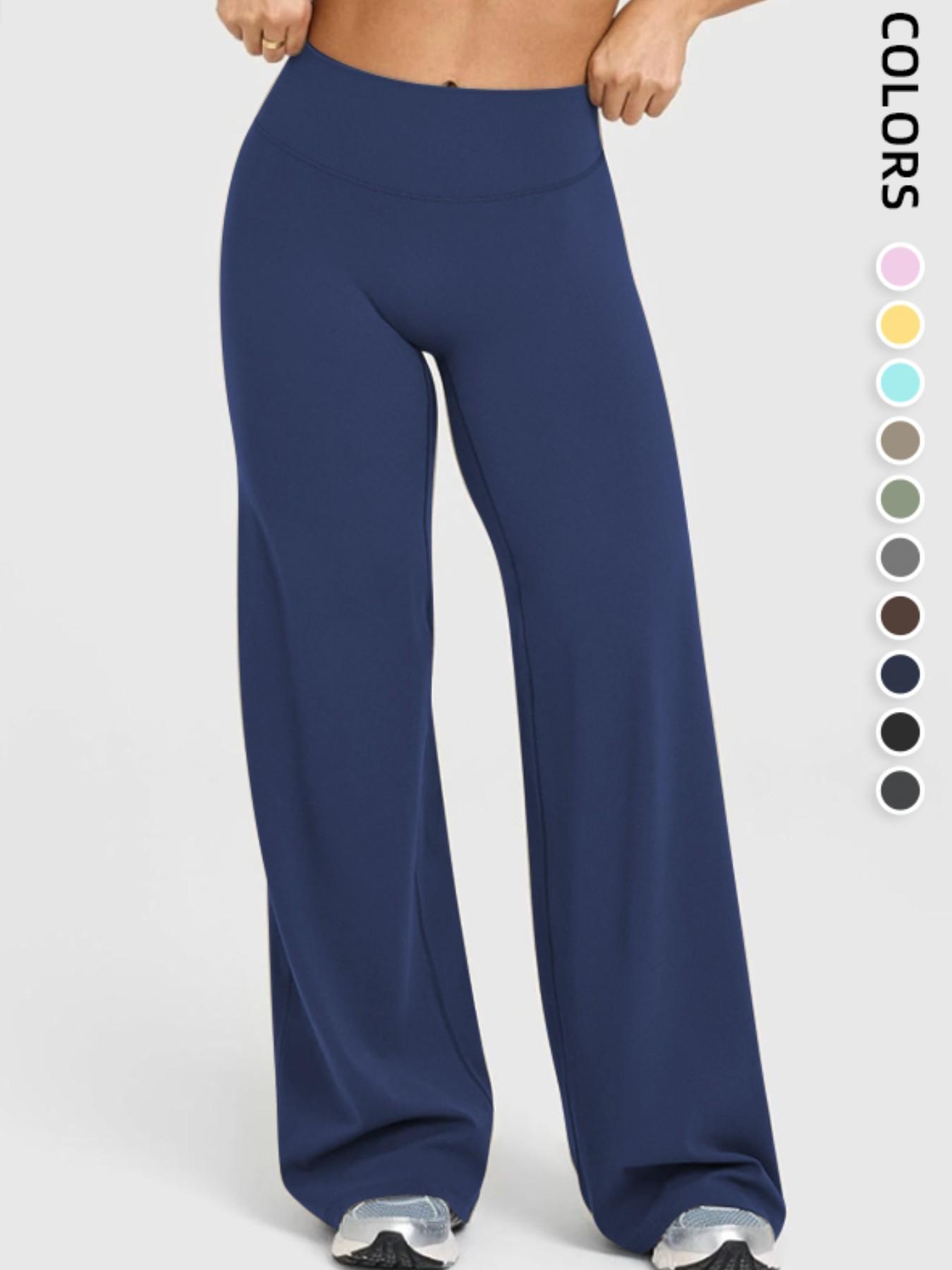 Women's Yoga Wide Leg Pants, Soft Skin-Friendly, Loose Fit, Slimming Fitness Casual Pants, Sporty All-Season Wear
