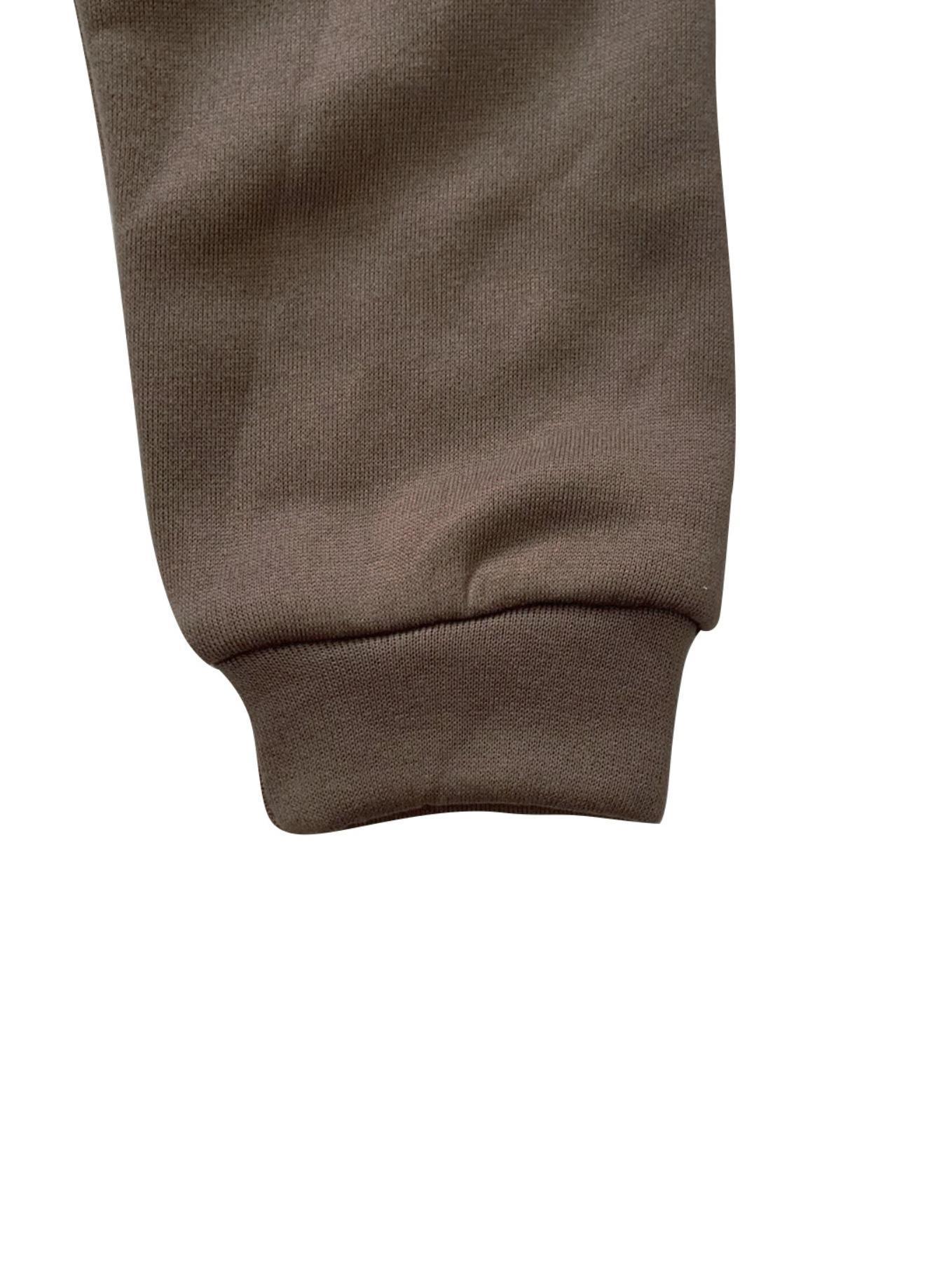 Two-piece women's solid-color crew-neck pullover with long sleeves and elastic waist and loose-fitting bottom pants, perfect for all occasions and versatile in style.