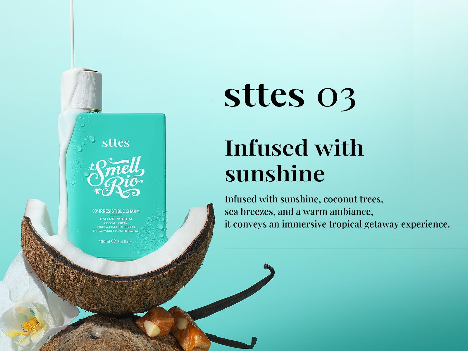 New Sttes Perfume 03# (Original Irresistible Charm) – Eau de Parfum for Women – Richer Scent, Longer Lasting – Coconut Cream, Vanilla, Toasted Praline – Perfumes & Fragrances (100ml / 3.4 fl oz)