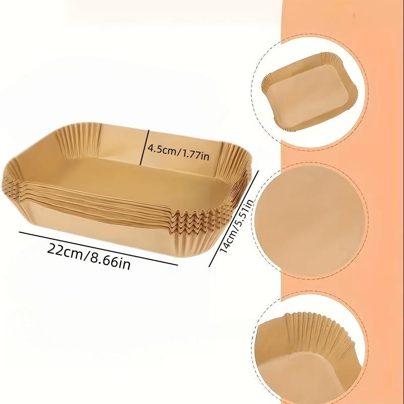 150 Pcs Non-Stick Air Fryer Liners, Rectangular Air Fryer Paper, Multifunctional for Baking, Roasting, Microwave, Home & Commercial Use