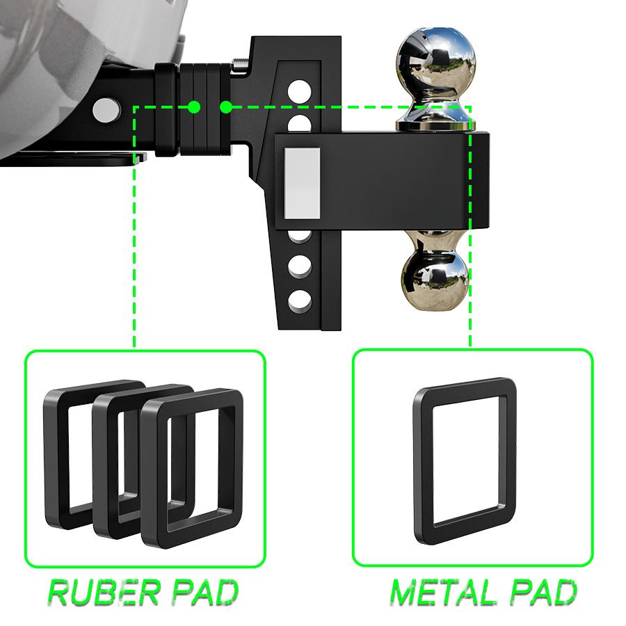 VNN Adjustable Drop Hitch, Dual-Ball(2'', 2-5/16'') Adjustable Hitch, Fits 2-Inch Receiver, 6-10 Inch Drop Hitch, 15,000 LBS GTW-Truck Trailer Hitch, Heavy Duty Solid Ball Mount, Black