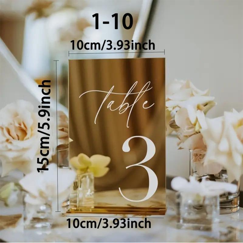 Acrylic Seat Card Set, 10x15cm Elegant Wedding Seating Cards, Party Birthday Festival Table Signage, Romantic Event Decorations