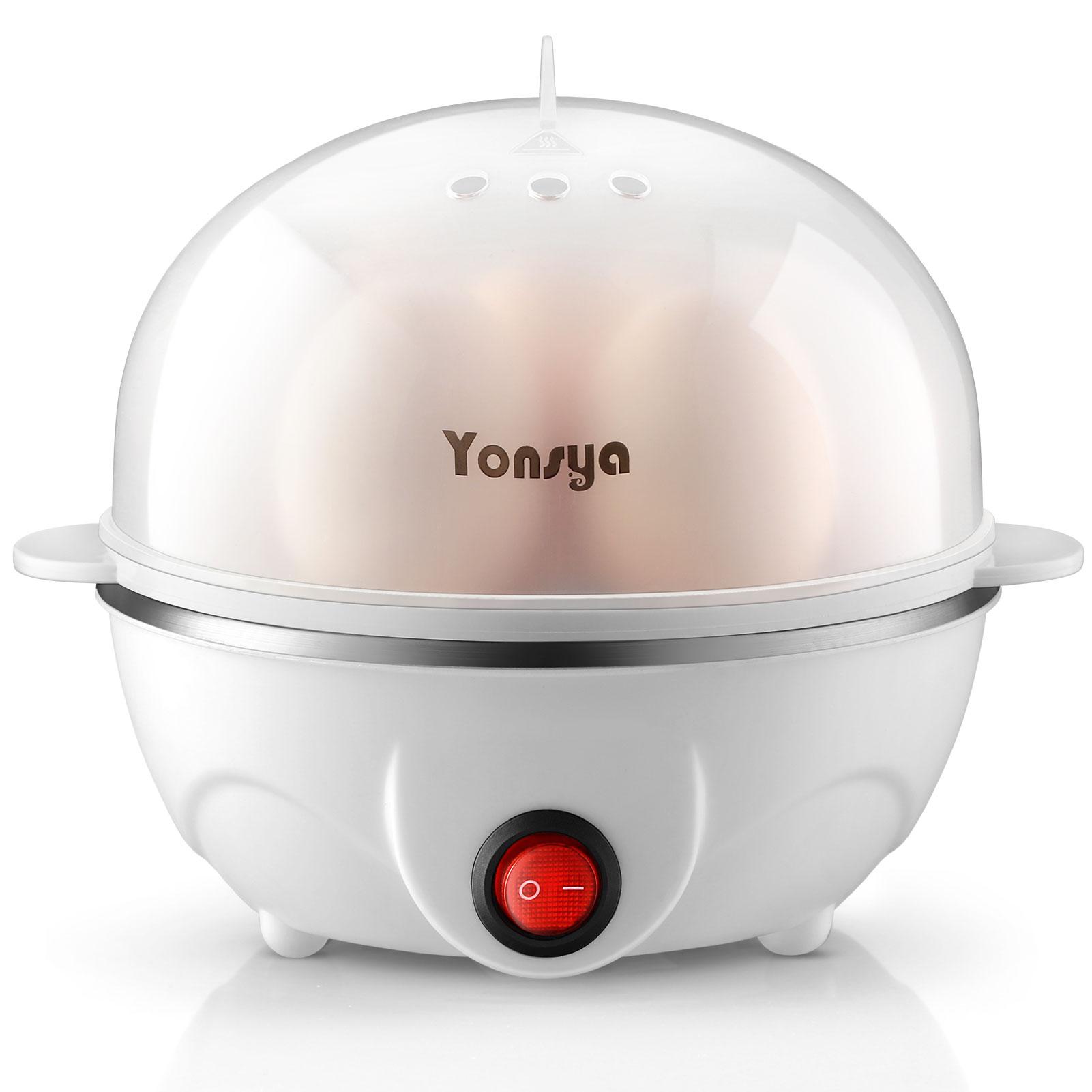 Yonsya Easy Egg Cooker Electric 7-Egg Capacity Auto Shut-Off Egg Cooker with Measuring Cup & Egg Piercer BPA Free Food Steamer Kitchen Appliances - Ice Cube Maker Yonsya Easy Egg Cooker Electric 7-Egg Capacity Auto Shut-Off Egg Cooker with Measuring Cup & Egg Piercer BPA Free Food Steamer Kitchen Appliances - Ice Cube Maker