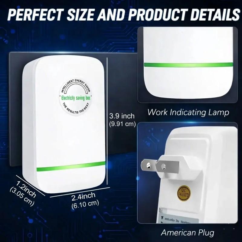 Serein 2 PCS Smart Energy Saving Plug, Stop Watt Power Saver Device for Home & Office, Universal Electricity Saver 90V-250V 30KW, Safe & Durable