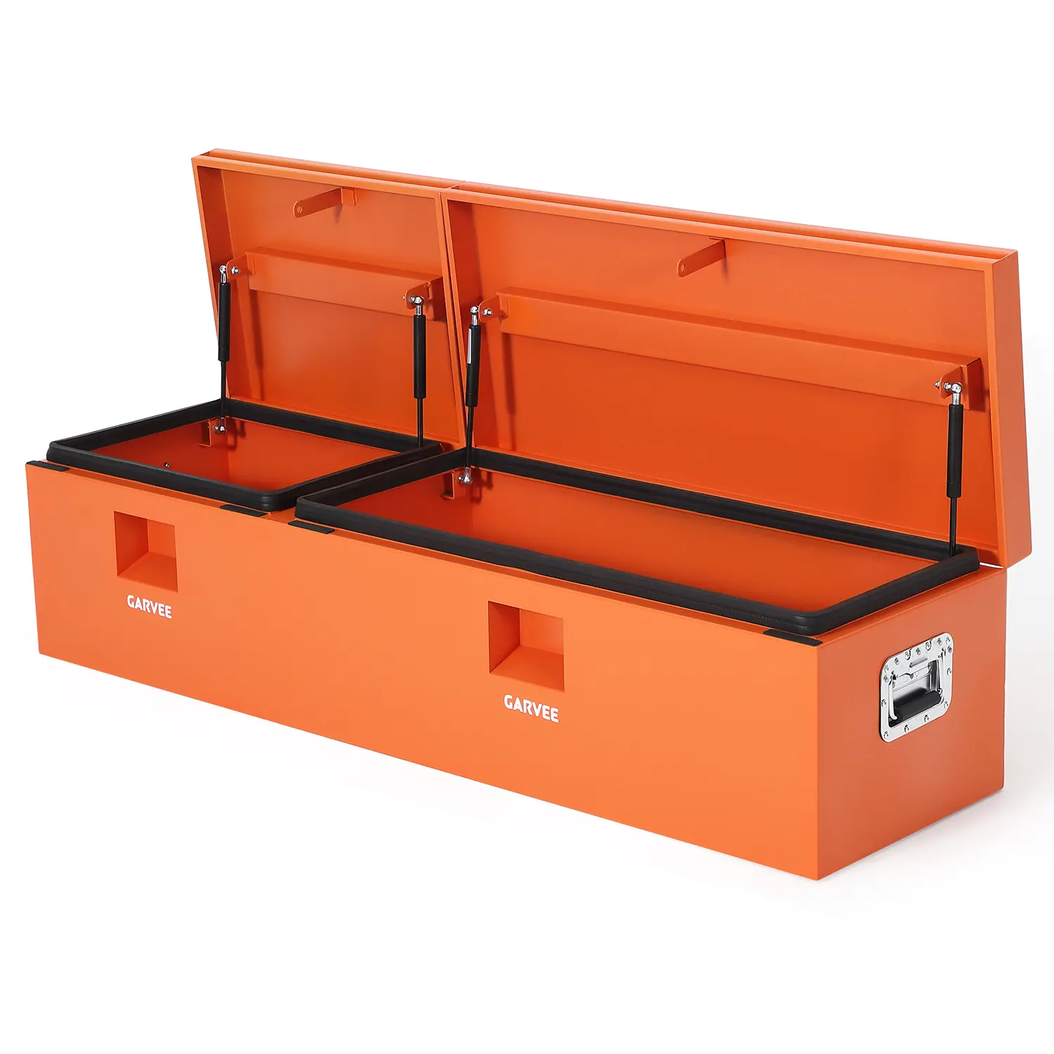 Garvee Heavy Duty 48" Steel Truck Tool Box - Waterproof Double-Door Chest with Compartments & Side Handles for Pickup Bed, RV, Trailer - Durable Metal Storage, 48x16x14 Inches