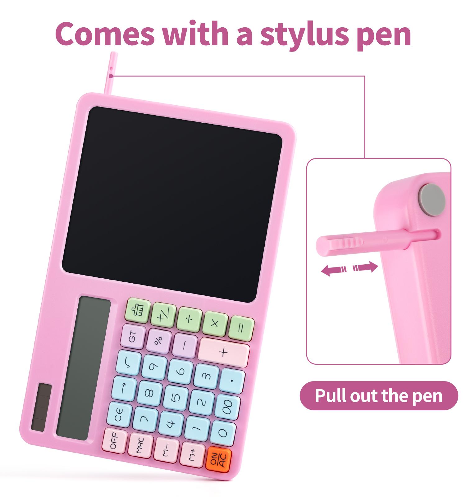 Desk Portable Basic Calculator with Notepad and Stylus, 12 Digit Large Display Multi-Function for Office, School, Home & Basic Financial Desk Portable Basic Calculator with Notepad and Stylus, 12 Digit Large Display Multi-Function for Office, School, Home & Basic Financial