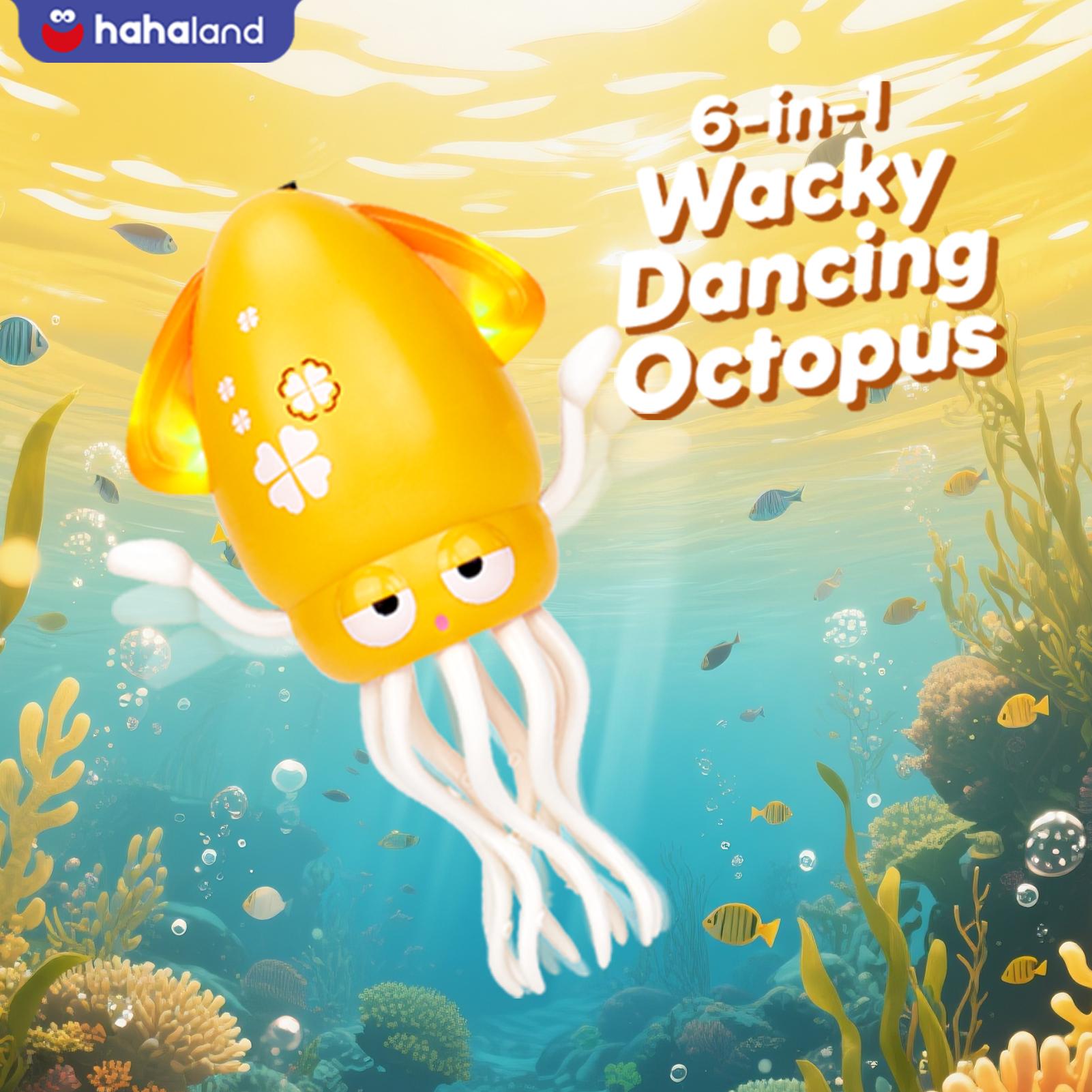 hahaland Dancing Squid Toy Baby Tummy Time Play Crawling Moving Rechargeable Wiggling Musical Funny Baby Girl Boy Birthday Dancing Octopus Baby Toy for 0-3-6-12 Monthes Baby Shower Gifts Toddler Toy Valentine's Day Easter Birthday Gift