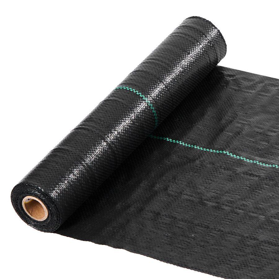 VEVOR Heavy-Duty Weed Barrier Fabric, 1.4x50FT 3.2oz Woven Geotextile Webbing, Outdoor Gardening Ground Cover, Black Gardening Mat for Weed Control