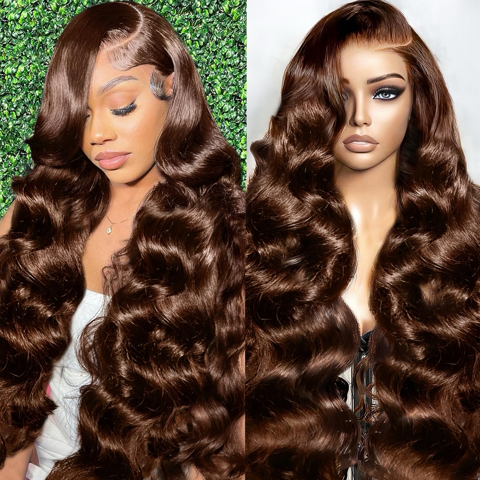 Tiwugi hair store Body Wave Lace Front Wigs Human Hair Pre Plucked 13x4 HD Lace Front Wigs Human Hair 180% Density Body Wave Glueless Frontal Wigs Human Hair for Women Natural Black 99J Burgundy 4/27 Highlight Ombre Chocolate Brown 613