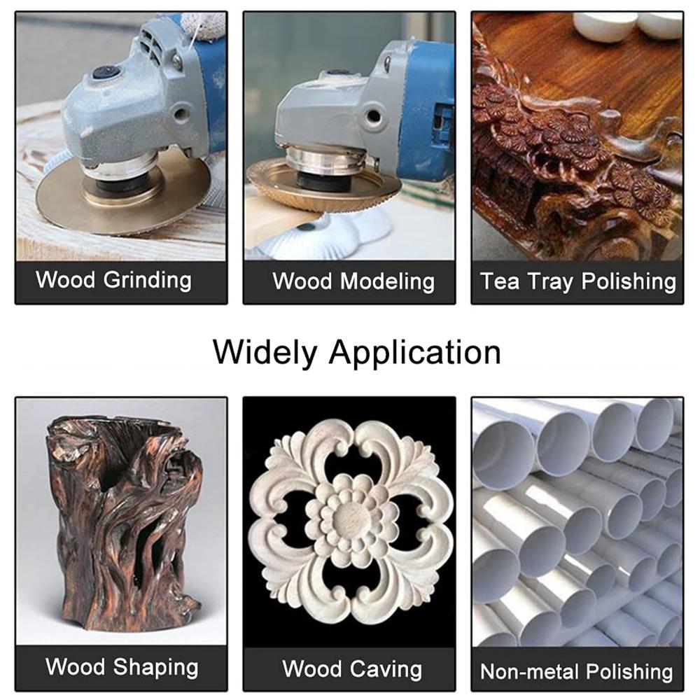 High Precision Carbide Wood Carving Disc for Angle Grinder, 6mm Shaft Rotary Grinding Wheel - Multi-Function Shaping Tool for Wood Cutting, Milling & Sanding, Durable Profiling Disc for Woodworking Tools