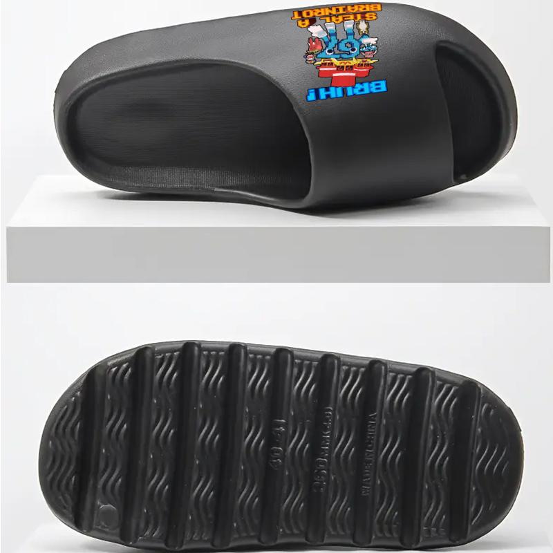 Crazy Pixel Monster Slippers - Funny "Steal A Brainrot" Design, Comfy Non-Slip Slides