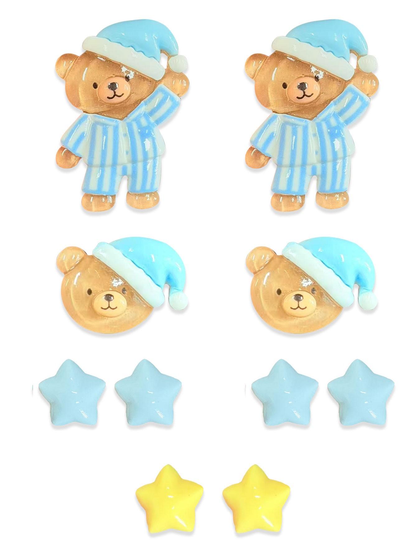 Blue Bear Animal Shoe Charms, Resin Material, Suitable for Crocs, Cute Decoration, Girl Gift, 10 Pieces Set, Casual Accessories