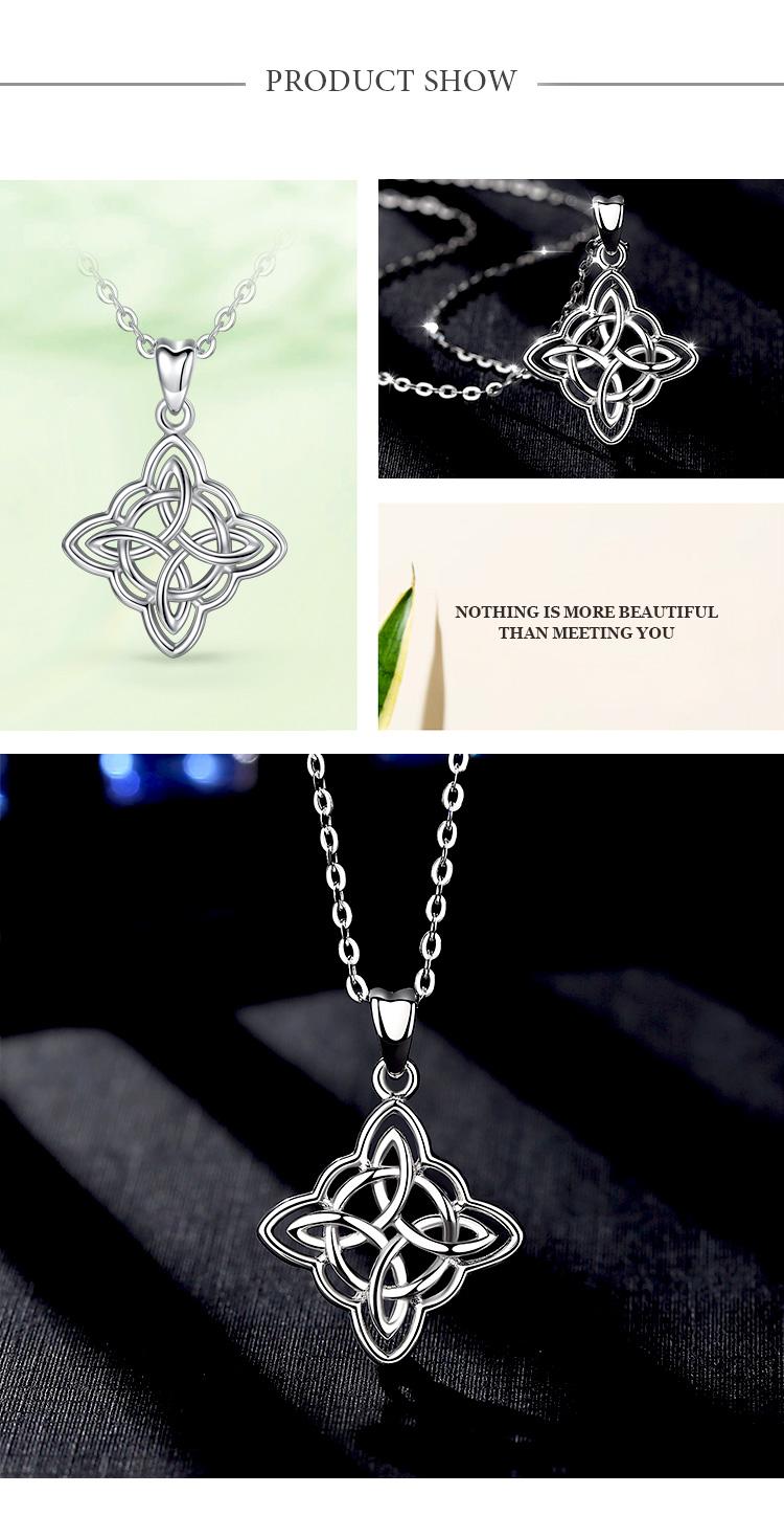 Sterling Silver Minimalist Witch Knot Necklace, Nudo de Bruja Plata Witches Knot Earrings for Women, Celtic Knot Pendant, Sacred Wiccan Jewelry