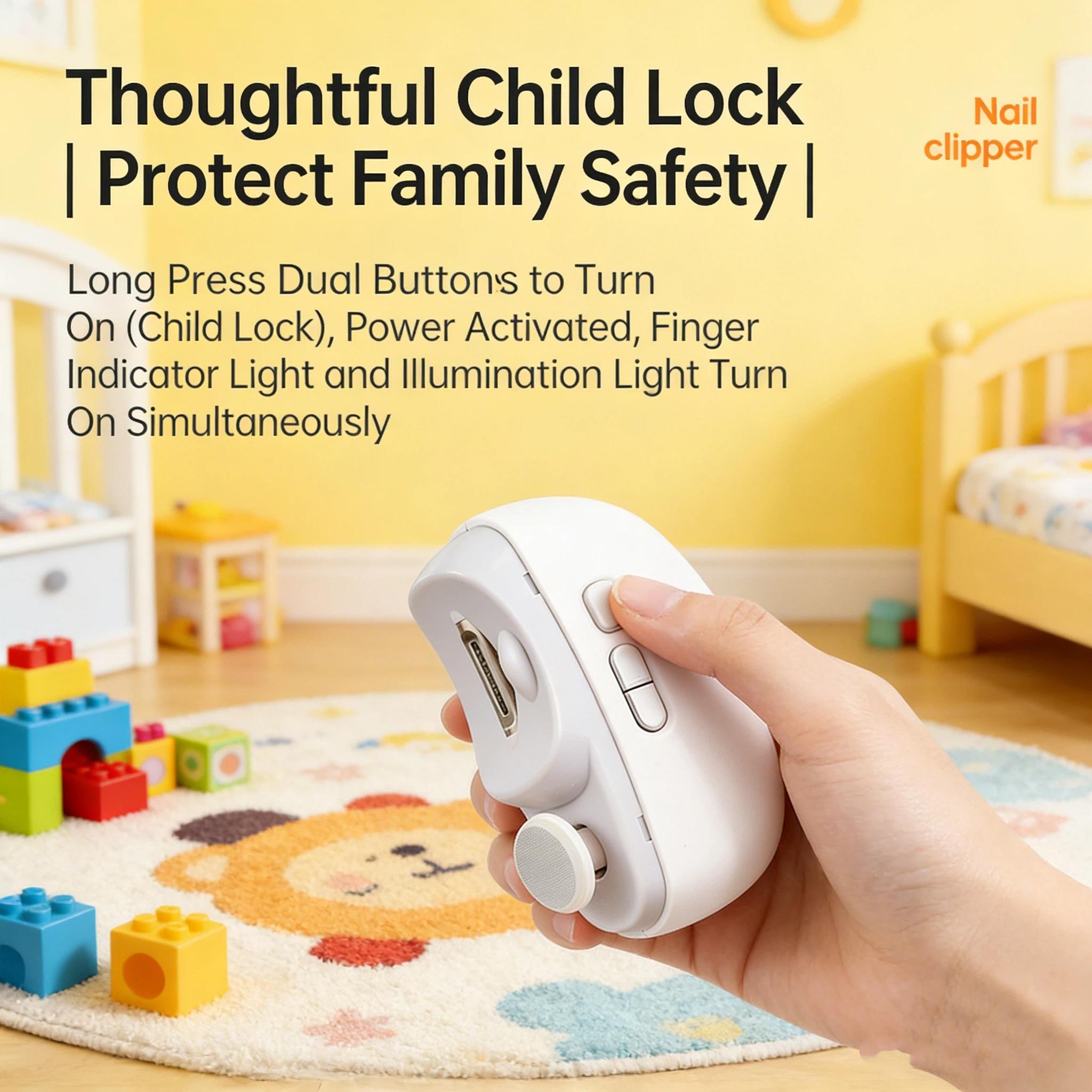 Electric Nail Clippers Automatic Multi-Function Anti-Splash Manicure Polisher, Baby Infant Toddler Electric File Grinder