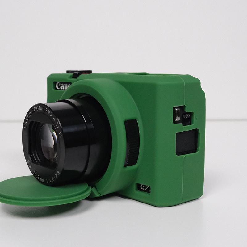 Silicone Camera Case with Removable Lens Cover, Soft Silicone Protective Cover, Camera Accessories, Camera Protector Compatible with Canon G7 X Mark III