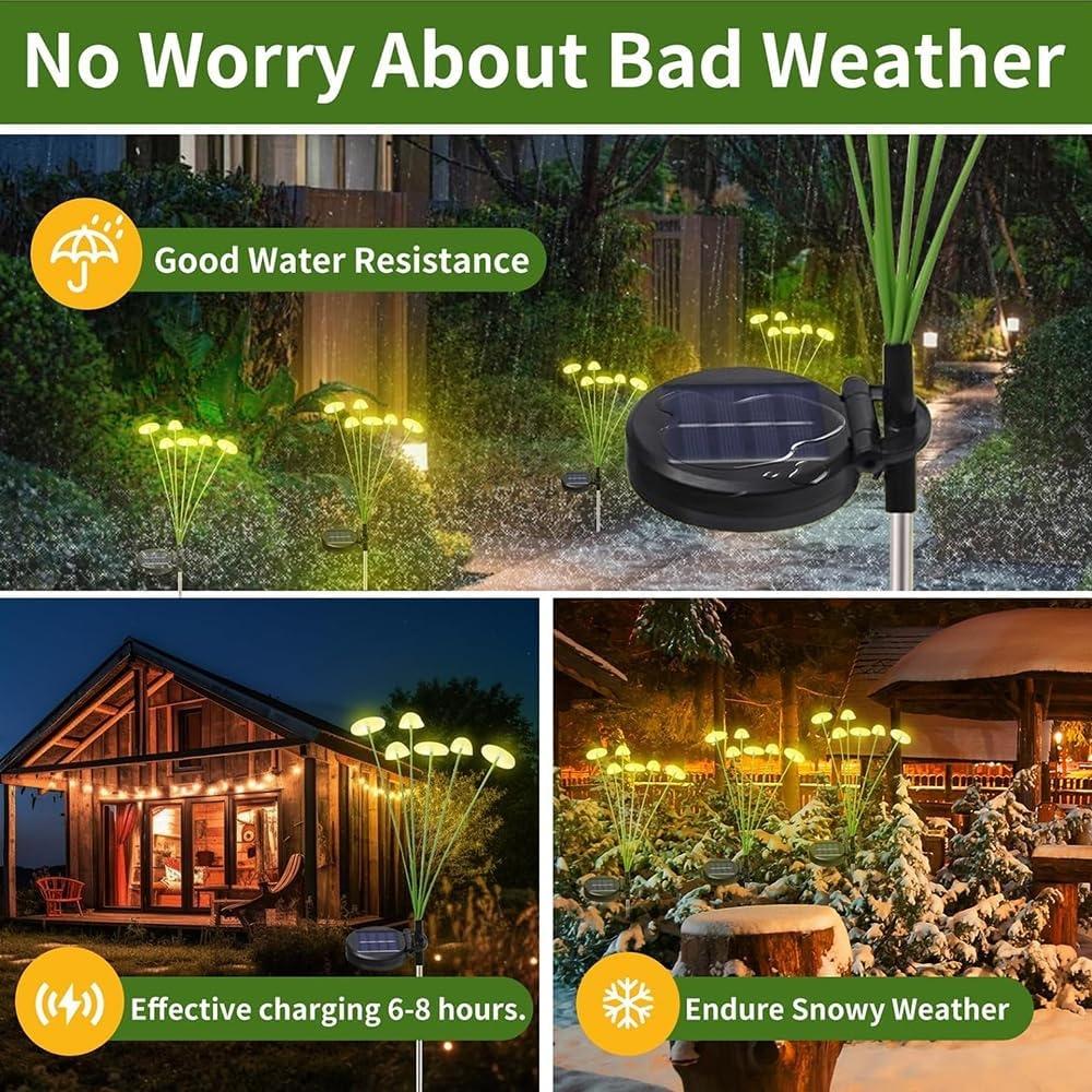 2 Piece Solar Jellyfish String Lights, Waterproof Solar Jellyfish Lamp, LED Solar Garden Decor, Swinging Garden Lights, Outdoor Lighting