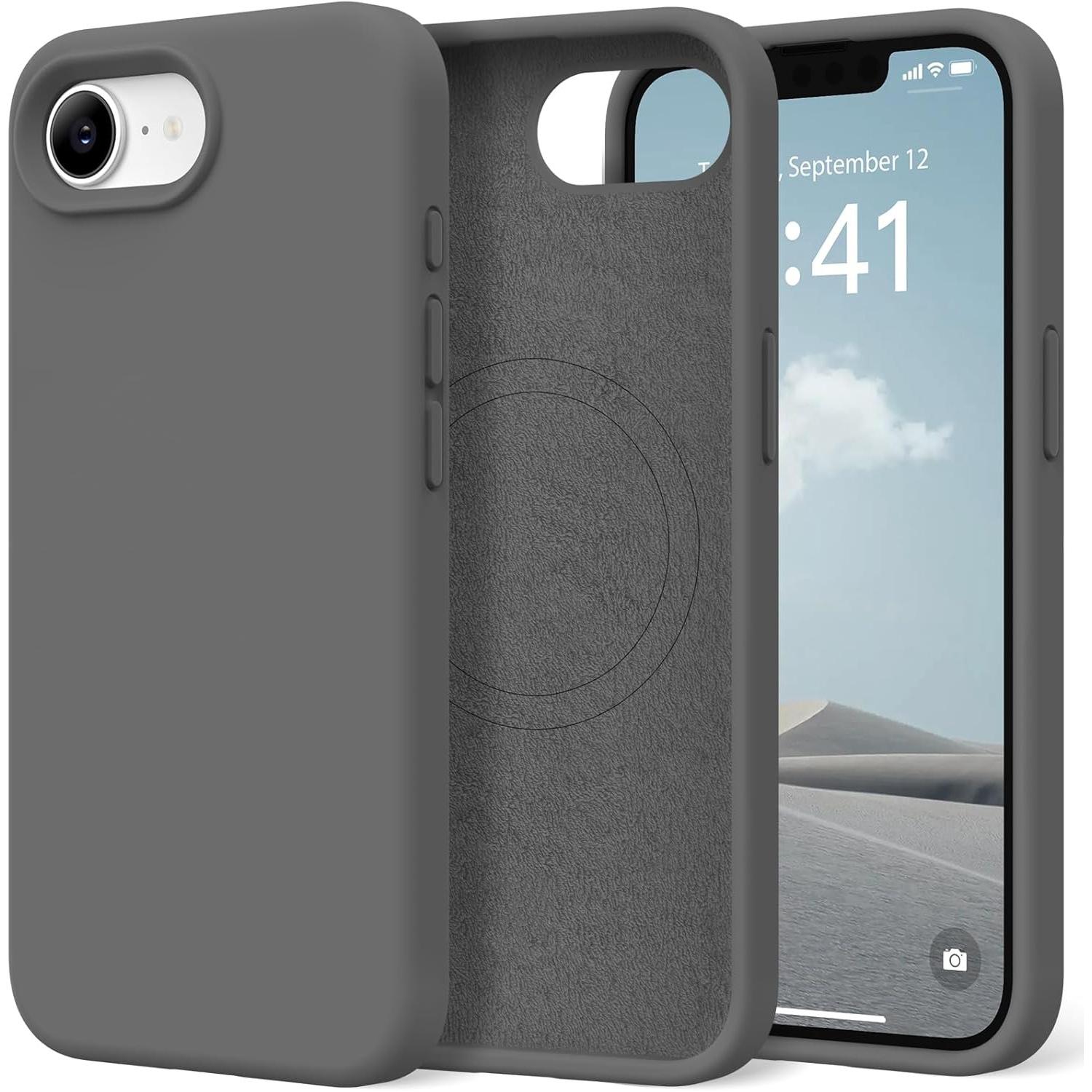 Magnetic for iPhone 17E 16E Case, Compatible with MagSafe, [Soft Anti-Scratch Microfiber Lining] Slim Silicone Shockproof Protective Phone Case for iPhone 16E 17E 6.1" Cover Casing