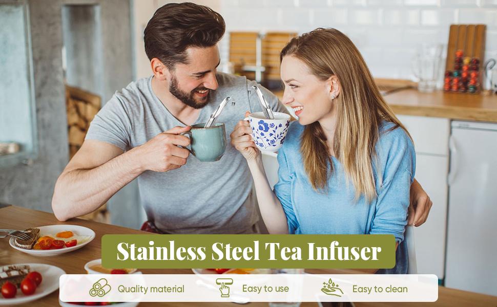 2 Pcs Tea Infuser, Tea Diffusers for Loose Tea with Teaspoon Tea-tweezers Wire Cloth, for All Kinds of Tea