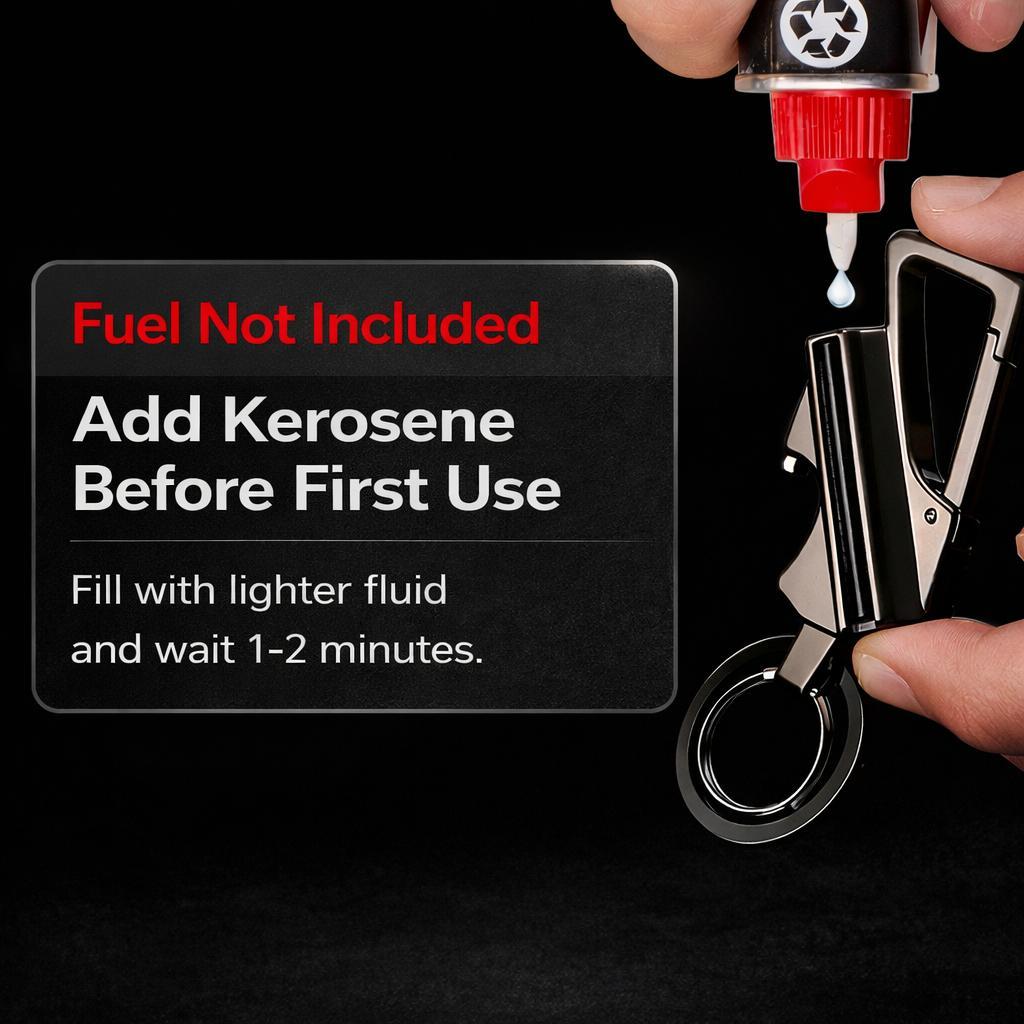 Permanent Match Infinity Lighter, 3-in-1 Multifunctional Metal Keychain Lighter with Bottle Opener, Waterproof Reusable Windproof Flint Fire Starter for Camping Hiking Travel Survival, Lighter Fluid Not Included