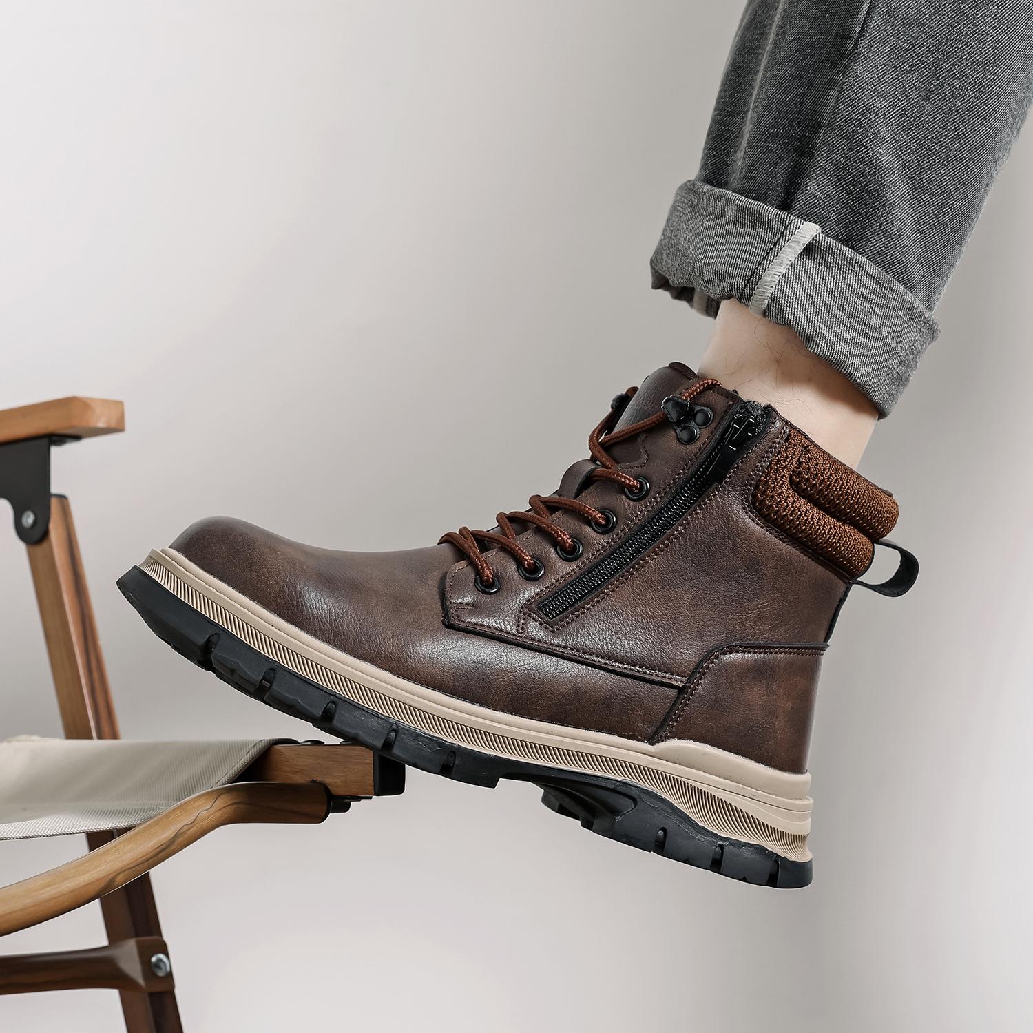 New Safety Boots Men Work Indestructible Shoes Sneakers Steel Toe Protective Boots Anti-smash Anti-puncture Work Sneakers Water resistant Slip Resistant Roofing Shoes wear resistant