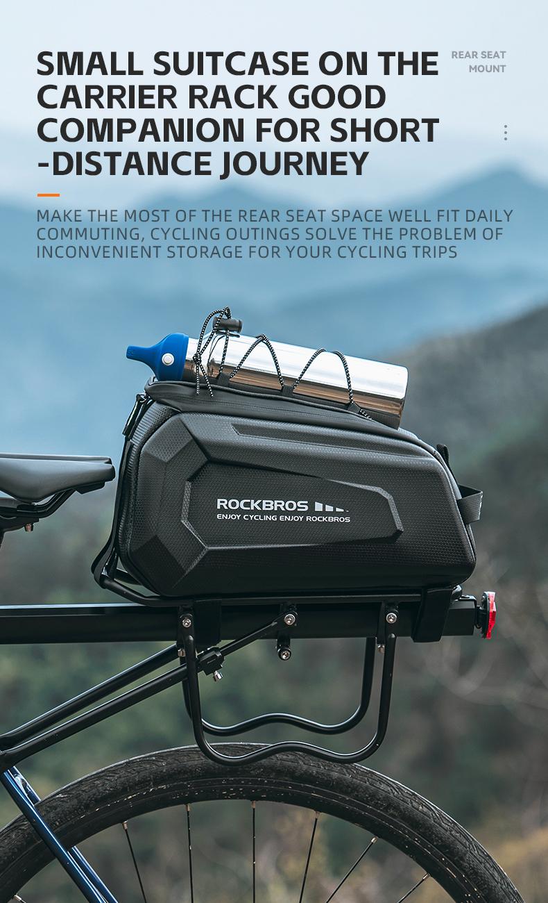 ROCKBROS Bike Rack Bags - Hard Shell Bicycle Rear Rack Bag Large Pannier for Bicycle Rear Rack Bags Bike Rear Seat Bag Bike Trunk Bag Ebike Battery Bag Bike Saddle Bag for Rear Rack Bike Accessories