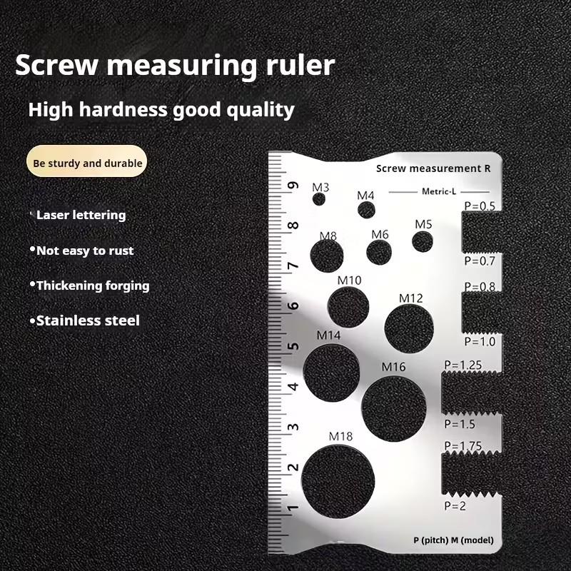 1pc Metal Solid Screw and Bolt Measuring Caliper, Durable Precision Tool for Accurate Thread and Distance Measurement, Ideal Father's Day Gift