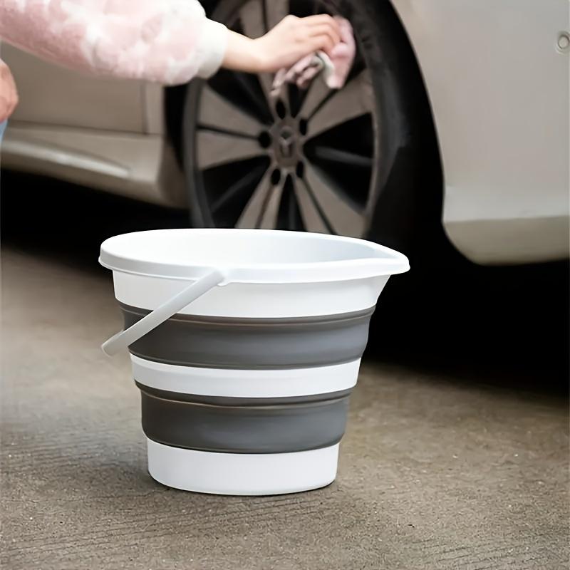 Collapsible Bucket, foldable design for easy storage. Multi-use water container great for car washing, camping, fishing and travel. Versatile household and commercial cleaning tool for daily indoor and outdoor use.
