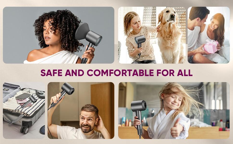 High Speed Hair Blow Dryer, Hair Dryer with Magnetic Attachments, Negative Ion, Fast Drying, Low Noise, 3 Modes-Control, Diffuser Curly Fathersdaygifts High Speed Hair Blow Dryer, Hair Dryer with Magnetic Attachments, Negative Ion, Fast Drying, Low Noise, 3 Modes-Control, Diffuser Curly Fathersdaygifts