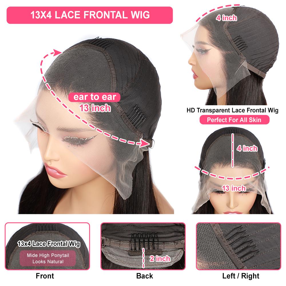 Iwish HAIR 26 Inch Water Wave Human Hair Wigs 13x4 HD Transparent Lace Front 100% Virgin Hair 30 Inches 180% Density Pre Plucked Curly Lace Frontal Wigs for Black Women water  wave  wig