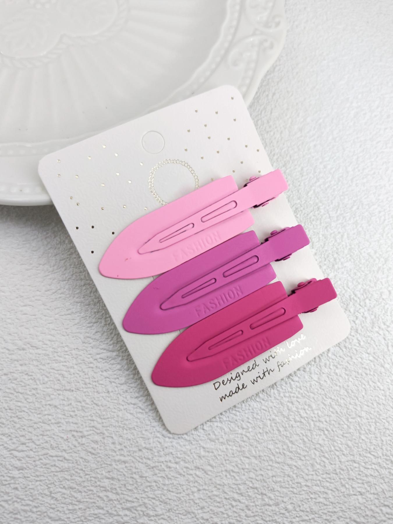 1 Pack 3 Pcs 7cm Water Drop Hair Clip, Metal Material, Dopamine Color Series, Secure Side Bangs and Daily Hairstyles, Styling Accessories