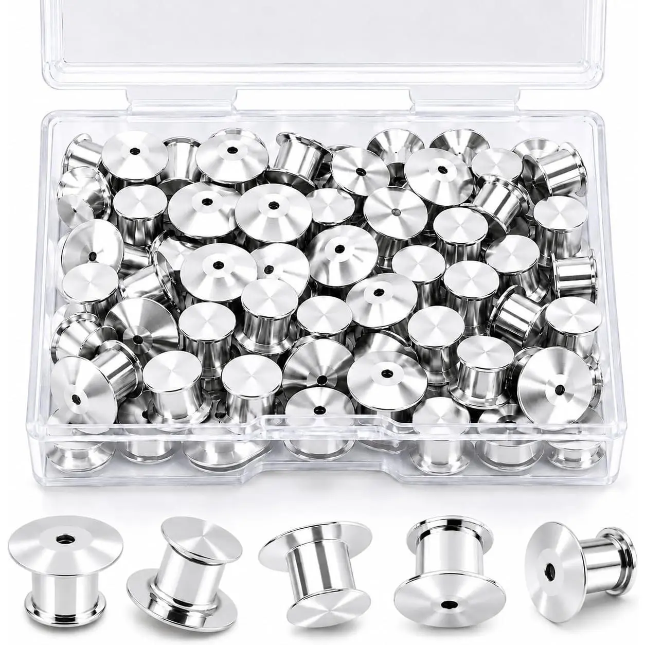 35 count Locking Pin Backs, Metal Pin  Locking, Pin Keeper Clasp for Backpacks, Pin Holder for Craft Making, Enamel Pins Badge Accessories