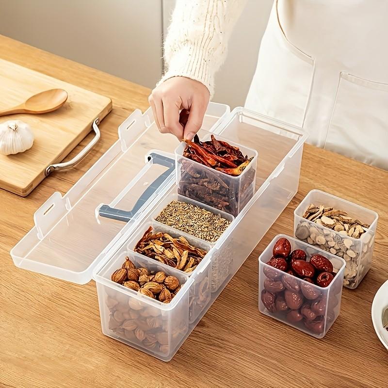 7pcs Storage Boxes Set, Transparent PP Material, Stackable & Reusable, Ideal for Kitchen, Fridge, Pantry, Food Organization